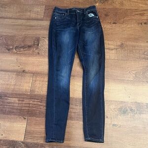 Lucky brand jeans Womens Sz 27/4 Olivia skinny dark wash button zip closure